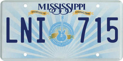 MS license plate LNI715