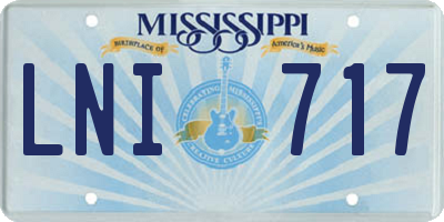 MS license plate LNI717
