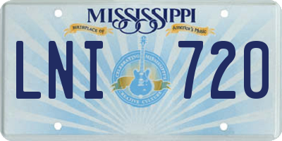 MS license plate LNI720