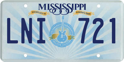 MS license plate LNI721
