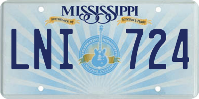 MS license plate LNI724