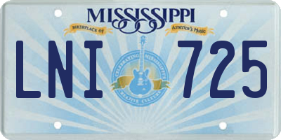 MS license plate LNI725