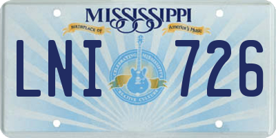 MS license plate LNI726