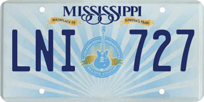 MS license plate LNI727