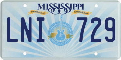 MS license plate LNI729