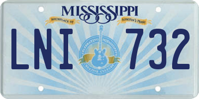 MS license plate LNI732