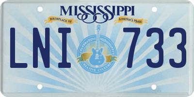 MS license plate LNI733