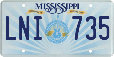 MS license plate LNI735