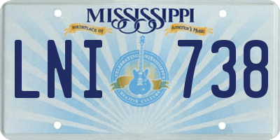 MS license plate LNI738
