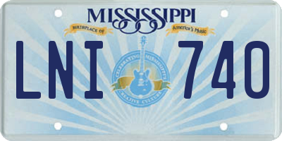 MS license plate LNI740