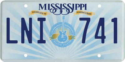 MS license plate LNI741