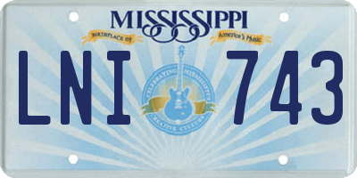 MS license plate LNI743
