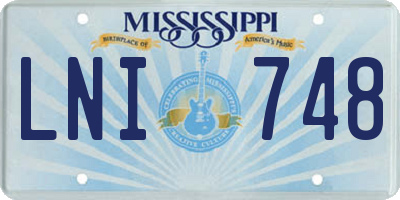 MS license plate LNI748