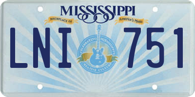 MS license plate LNI751