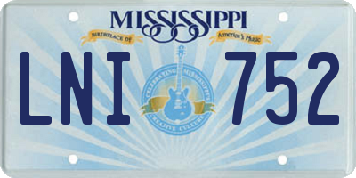 MS license plate LNI752