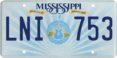 MS license plate LNI753