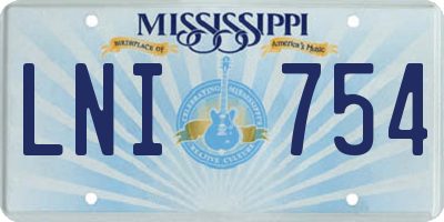 MS license plate LNI754