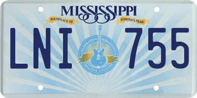 MS license plate LNI755