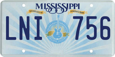 MS license plate LNI756