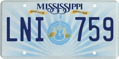 MS license plate LNI759
