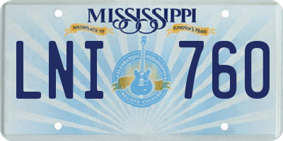 MS license plate LNI760
