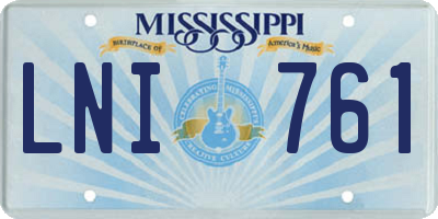 MS license plate LNI761