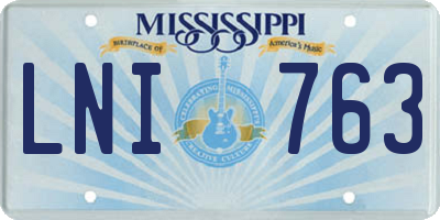 MS license plate LNI763