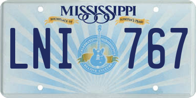 MS license plate LNI767
