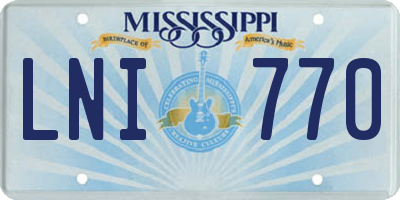 MS license plate LNI770