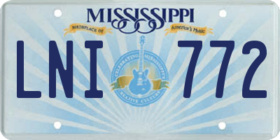MS license plate LNI772
