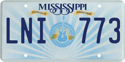 MS license plate LNI773