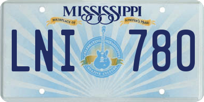 MS license plate LNI780
