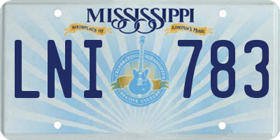 MS license plate LNI783