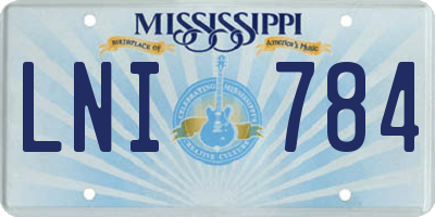 MS license plate LNI784