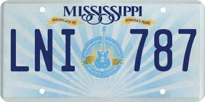 MS license plate LNI787