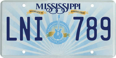 MS license plate LNI789