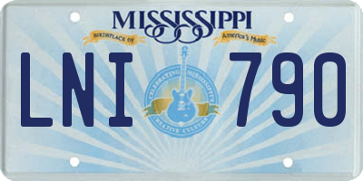 MS license plate LNI790