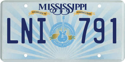MS license plate LNI791
