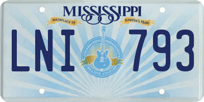 MS license plate LNI793