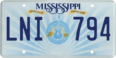 MS license plate LNI794