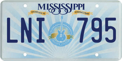 MS license plate LNI795