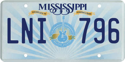 MS license plate LNI796