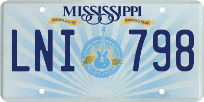 MS license plate LNI798