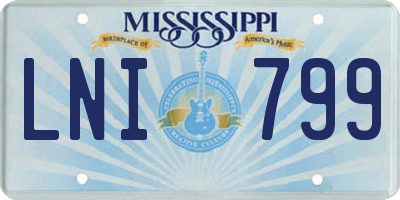 MS license plate LNI799