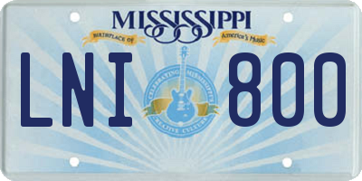 MS license plate LNI800