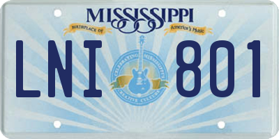 MS license plate LNI801