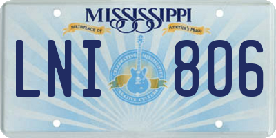 MS license plate LNI806