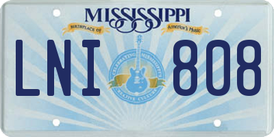 MS license plate LNI808