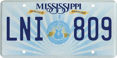 MS license plate LNI809