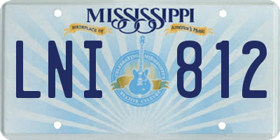 MS license plate LNI812
